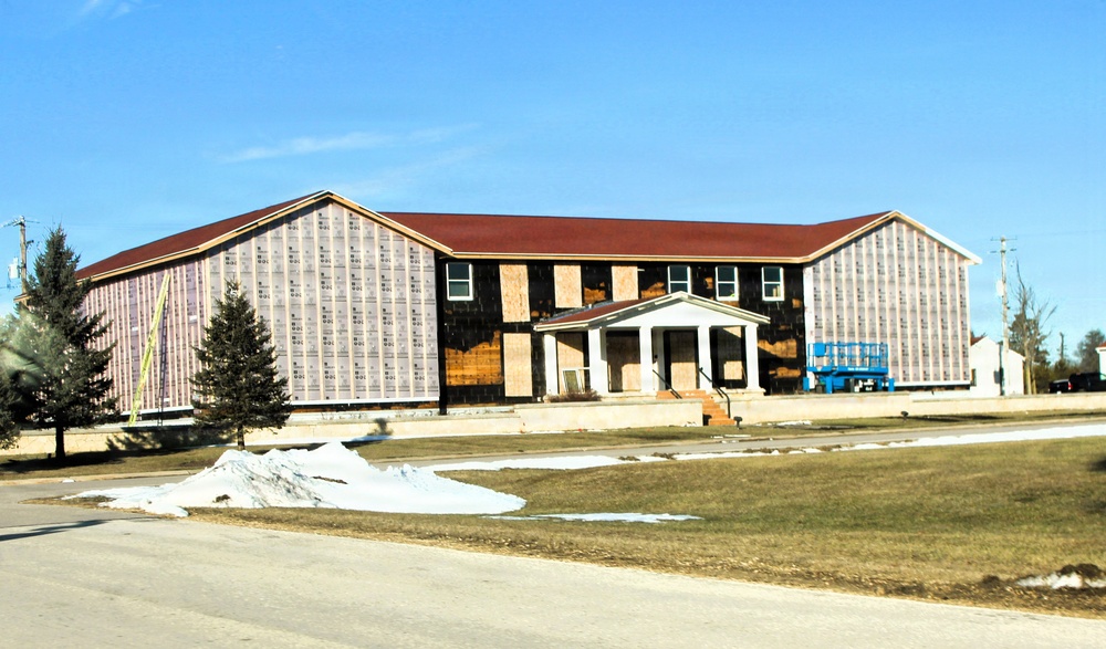 U.S. Army Garrison-Fort McCoy Headquarters building renovation continues; contractor works during winter months