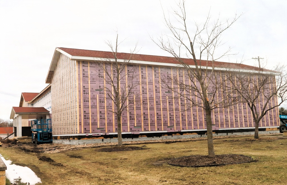 U.S. Army Garrison-Fort McCoy Headquarters building renovation continues; contractor works during winter months
