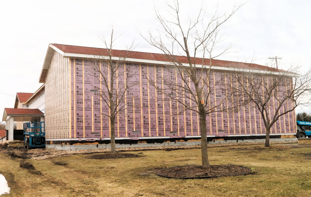 U.S. Army Garrison-Fort McCoy Headquarters building renovation continues; contractor works during winter months