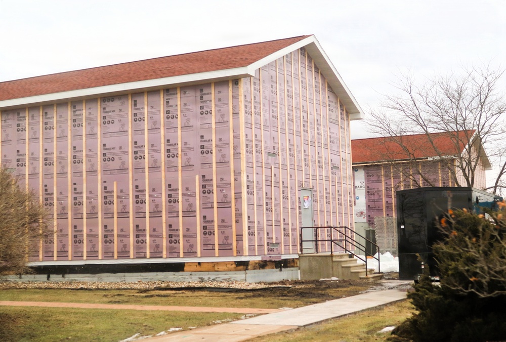 U.S. Army Garrison-Fort McCoy Headquarters building renovation continues; contractor works during winter months