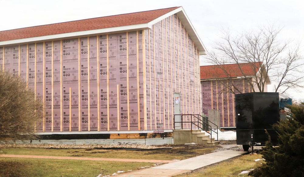 U.S. Army Garrison-Fort McCoy Headquarters building renovation continues; contractor works during winter months