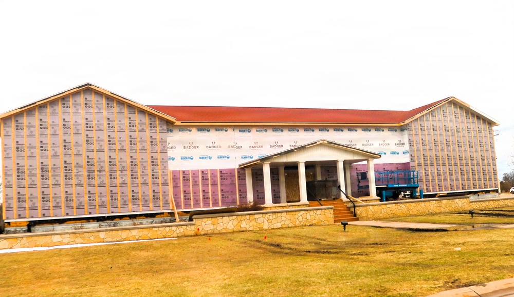 U.S. Army Garrison-Fort McCoy Headquarters building renovation continues; contractor works during winter months
