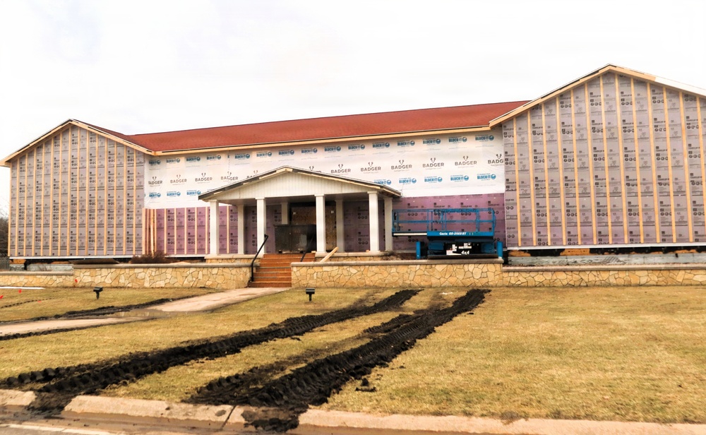 U.S. Army Garrison-Fort McCoy Headquarters building renovation continues; contractor works during winter months
