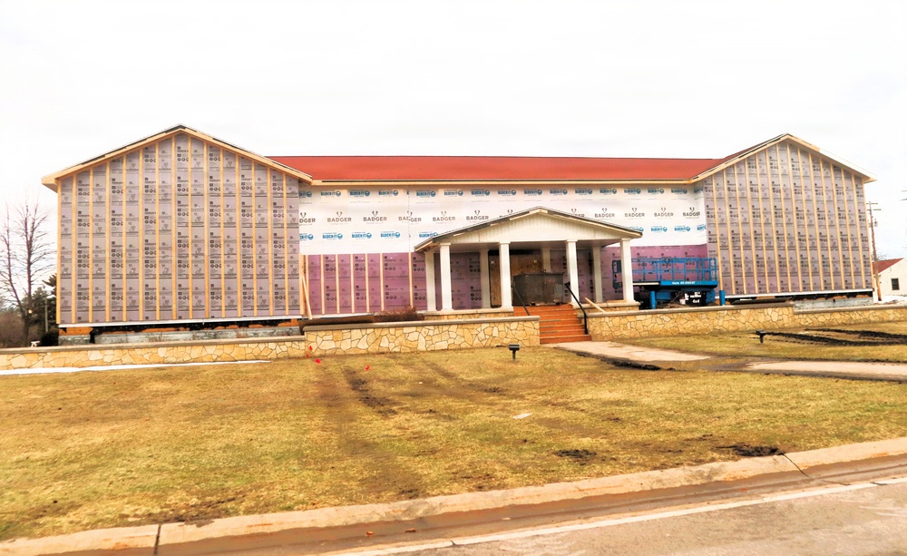 U.S. Army Garrison-Fort McCoy Headquarters building renovation continues; contractor works during winter months