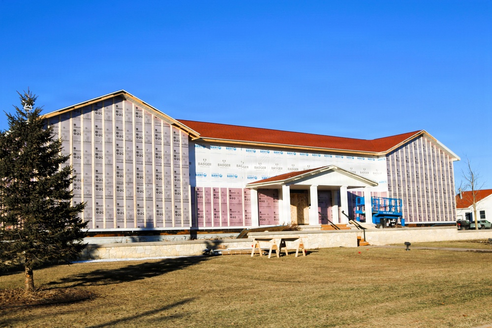 U.S. Army Garrison-Fort McCoy Headquarters building renovation continues; contractor works during winter months