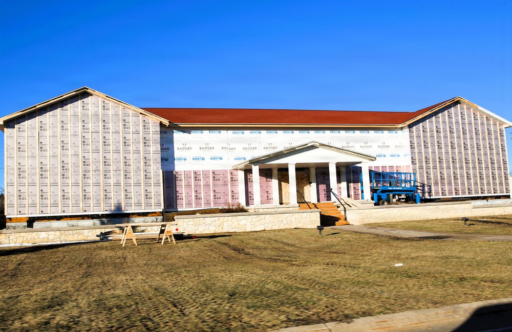 U.S. Army Garrison-Fort McCoy Headquarters building renovation continues; contractor works during winter months