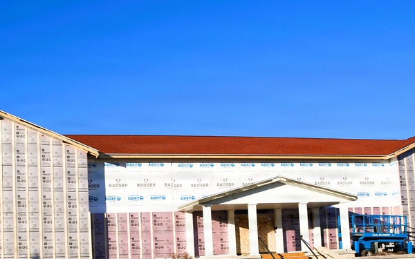 U.S. Army Garrison-Fort McCoy Headquarters building renovation continues; contractor works during winter months