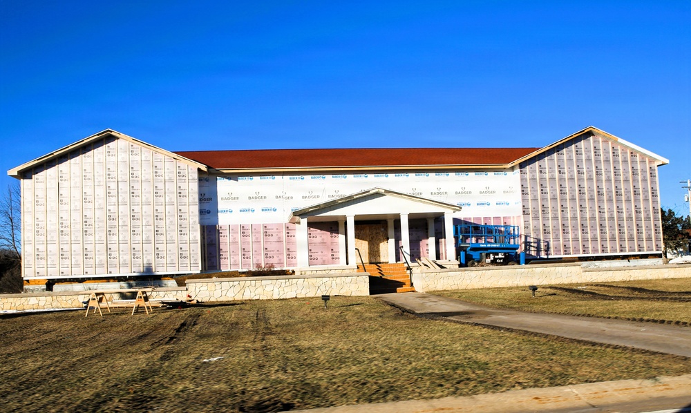 U.S. Army Garrison-Fort McCoy Headquarters building renovation continues; contractor works during winter months