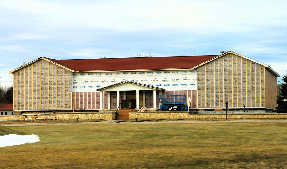 U.S. Army Garrison-Fort McCoy Headquarters building renovation continues; contractor works during winter months