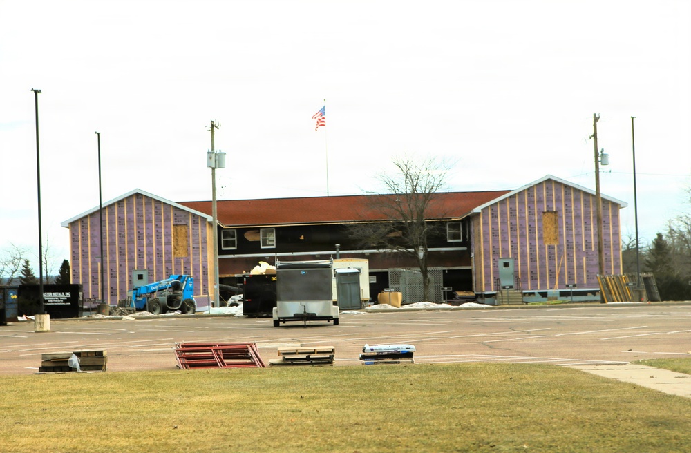 U.S. Army Garrison-Fort McCoy Headquarters building renovation continues; contractor works during winter months