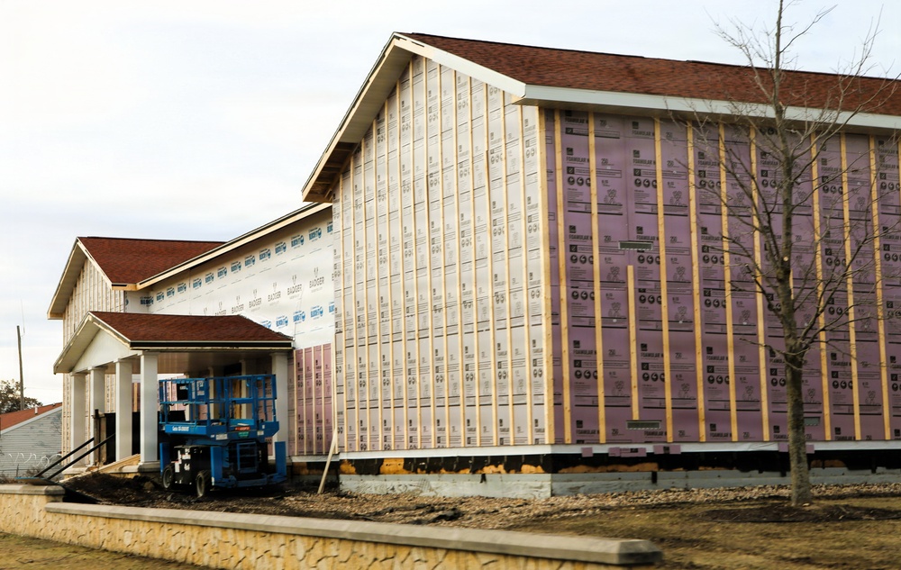 U.S. Army Garrison-Fort McCoy Headquarters building renovation continues; contractor works during winter months