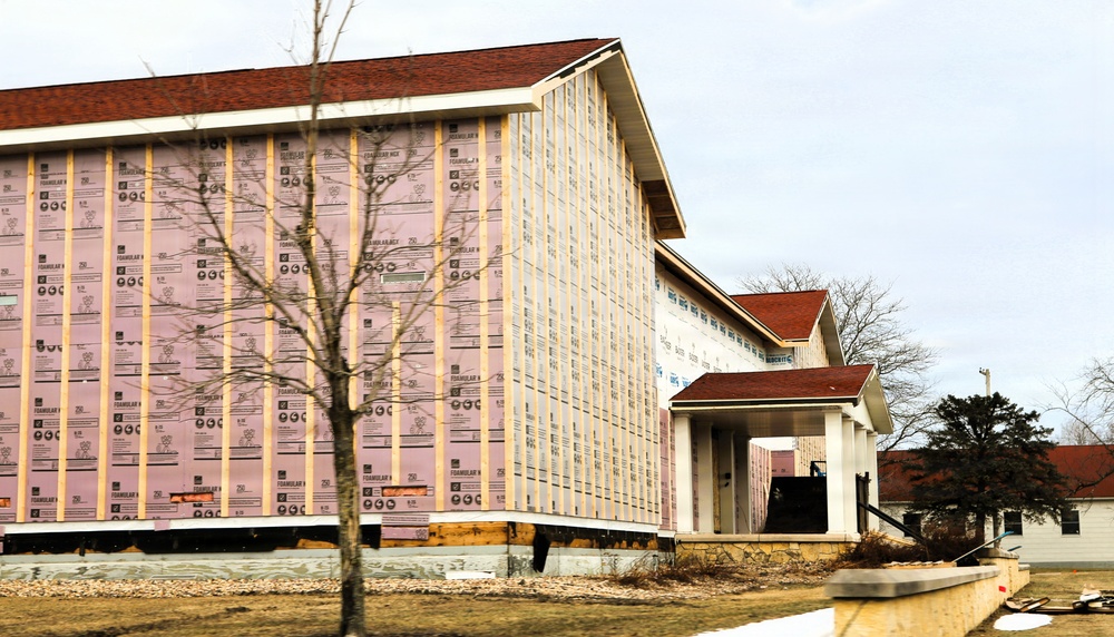 U.S. Army Garrison-Fort McCoy Headquarters building renovation continues; contractor works during winter months