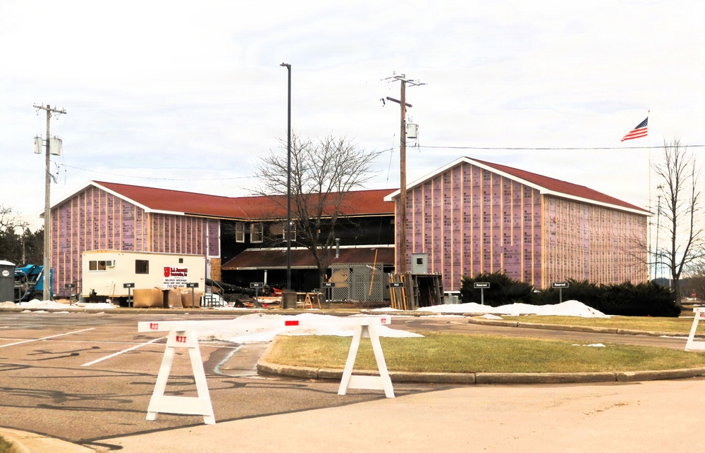 U.S. Army Garrison-Fort McCoy Headquarters building renovation continues; contractor works during winter months