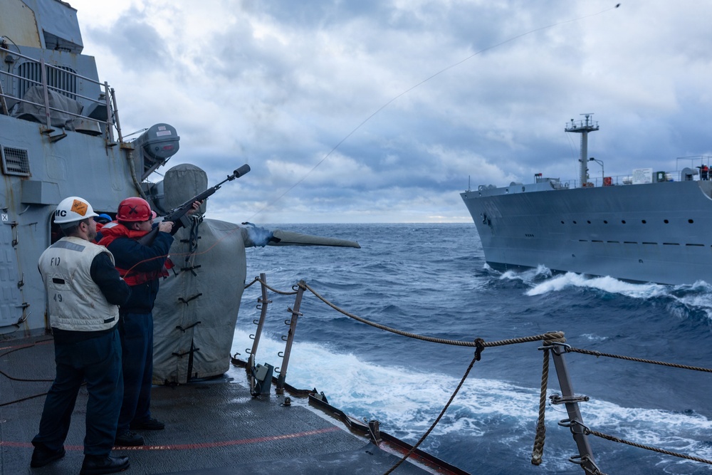 Replenishment-at-sea Aboard the USS Gonzalez (DDG 66)