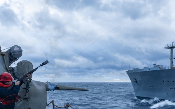 Replenishment-at-sea Aboard the USS Gonzalez (DDG 66)
