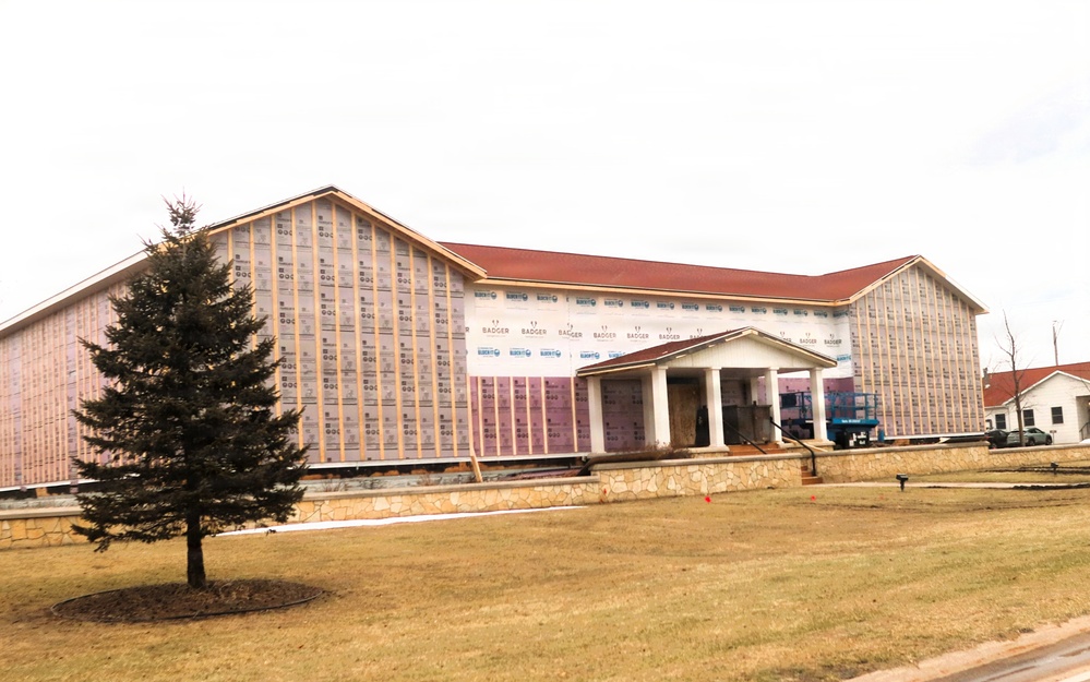 U.S. Army Garrison-Fort McCoy Headquarters building renovation continues; contractor works during winter months