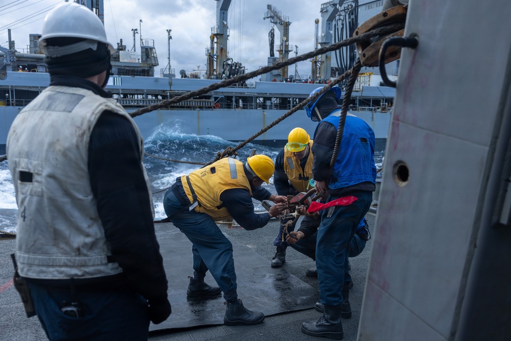 Replenishment-at-sea Aboard the USS Gonzalez (DDG 66)
