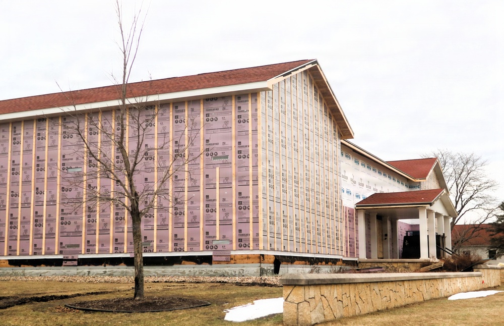 U.S. Army Garrison-Fort McCoy Headquarters building renovation continues; contractor works during winter months