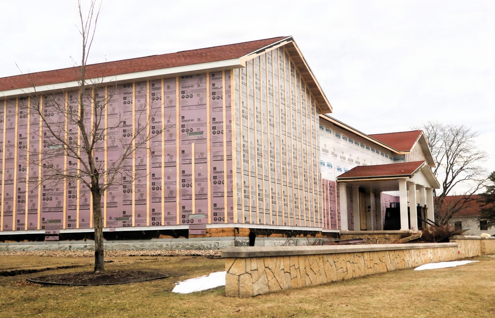 U.S. Army Garrison-Fort McCoy Headquarters building renovation continues; contractor works during winter months