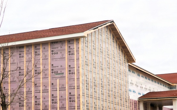 U.S. Army Garrison-Fort McCoy Headquarters building renovation continues; contractor works during winter months