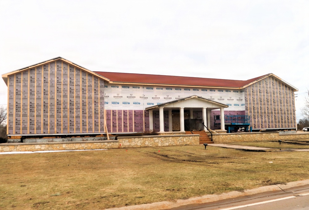 U.S. Army Garrison-Fort McCoy Headquarters building renovation continues; contractor works during winter months