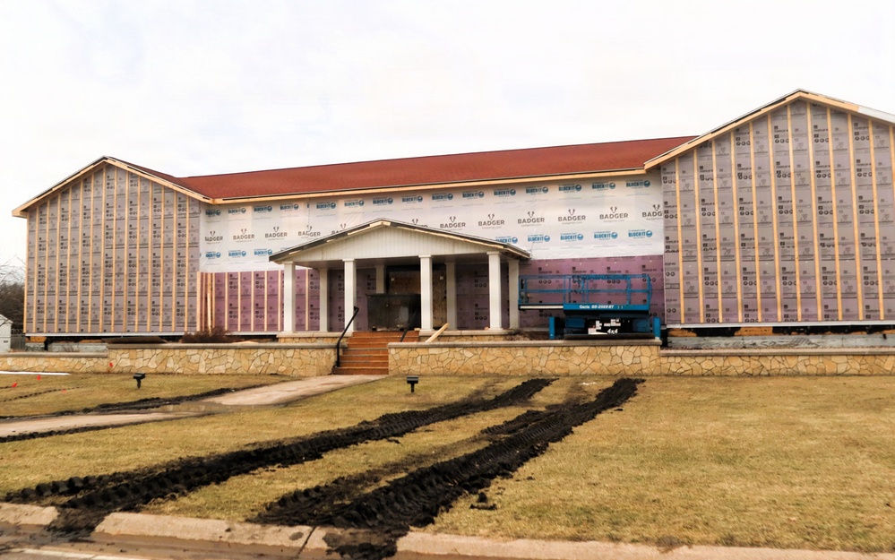 U.S. Army Garrison-Fort McCoy Headquarters building renovation continues; contractor works during winter months