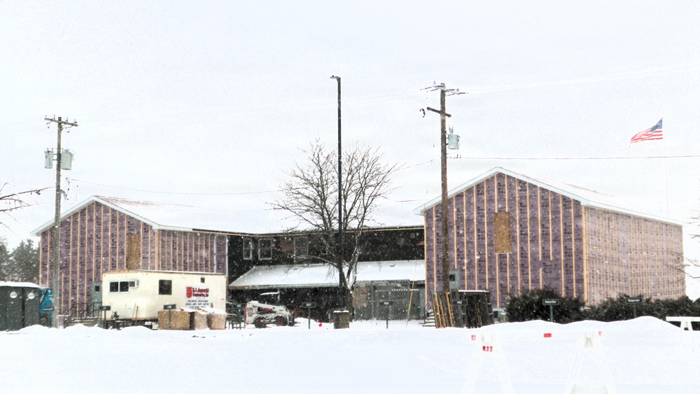 U.S. Army Garrison-Fort McCoy Headquarters building renovation continues; contractor works during winter months