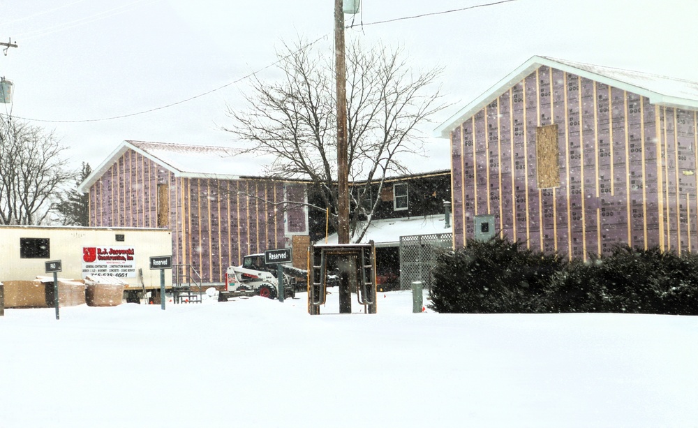U.S. Army Garrison-Fort McCoy Headquarters building renovation continues; contractor works during winter months