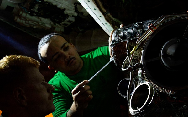 Abraham Lincoln conducts routine aircraft maintenance