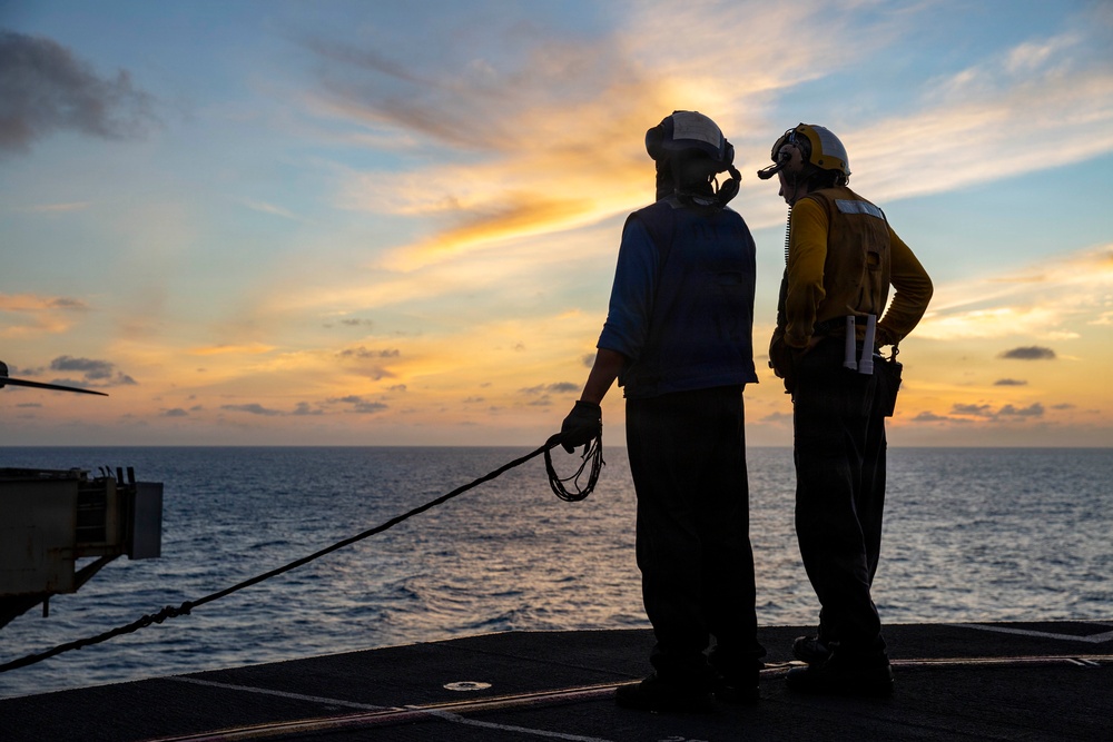 Abraham Lincoln conducts routine aircraft maintenance