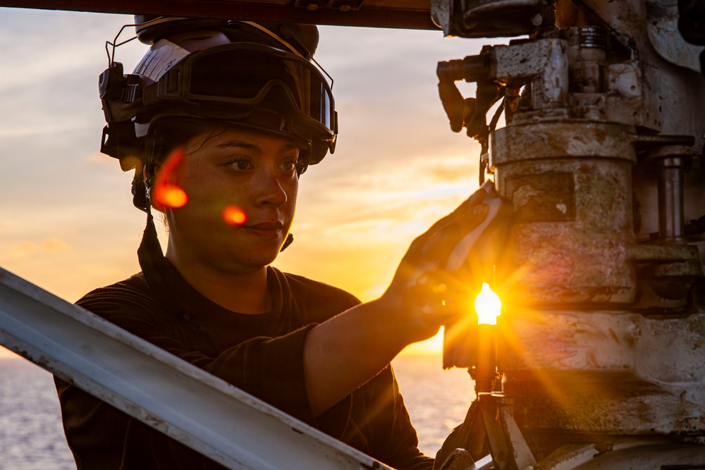 Abraham Lincoln conducts routine aircraft maintenance