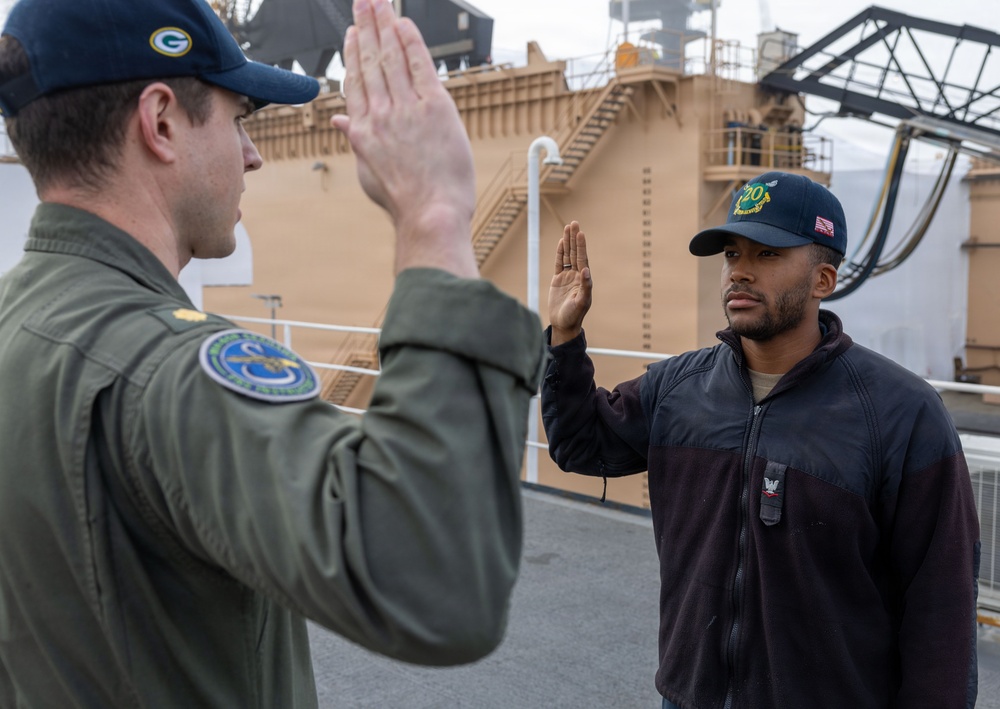 Reenlistment Onboard the USS Green Bay
