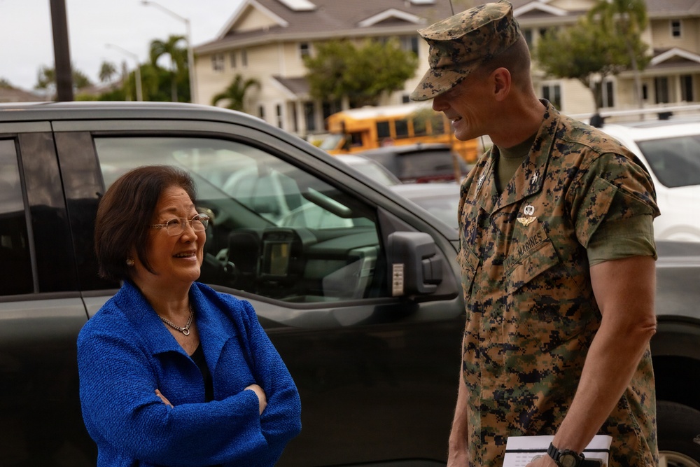 U.S. Sen. Mazie K. Hirono Visits MCBH, Showcasing the New Mokapu Elementary School and Ongoing Barracks Construction