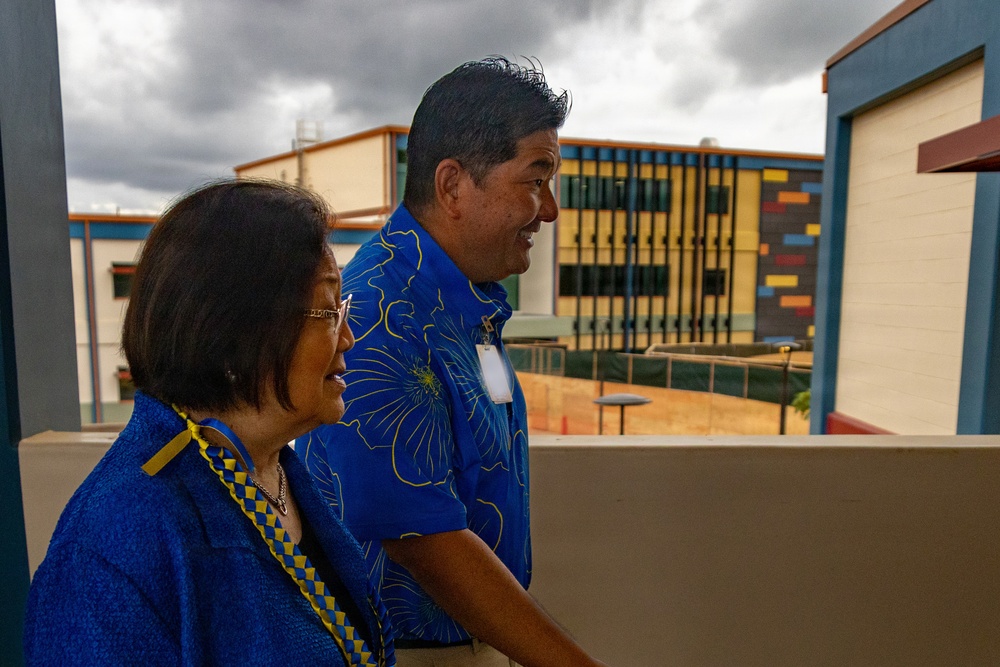 U.S. Sen. Mazie K. Hirono Visits MCBH, Showcasing the New Mokapu Elementary School and Ongoing Barracks Construction