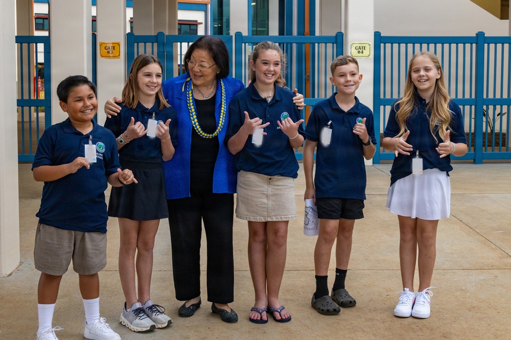 U.S. Sen. Mazie K. Hirono Visits MCBH, Showcasing the New Mokapu Elementary School and Ongoing Barracks Construction