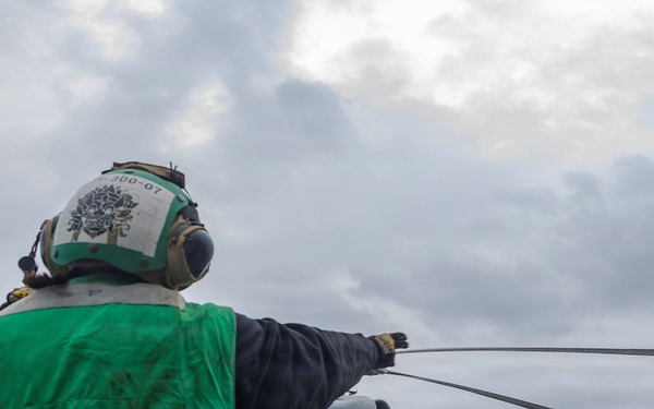 Sailors Aboard USS Dewey Conduct Flight Operations in the Philippine Sea