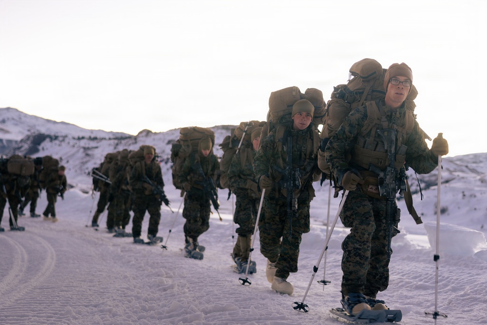 2nd Bn., 4th Marines conduct ski familiarization during MTX 1-26