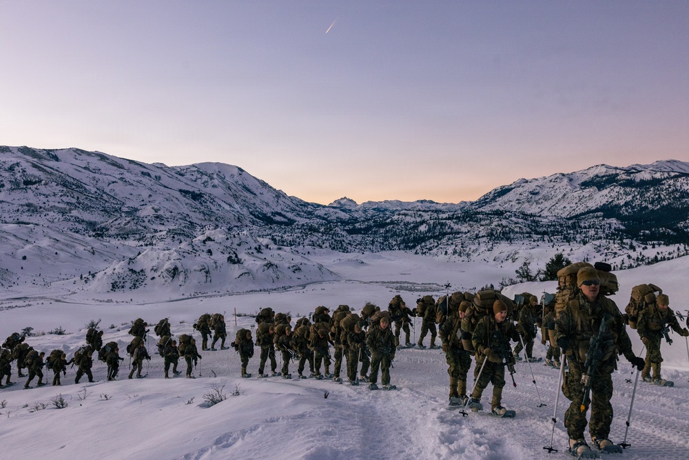 2nd Bn., 4th Marines conduct ski familiarization during MTX 1-26