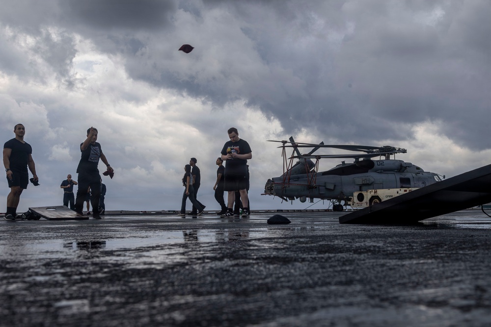 Abraham Lincoln conducts morale day