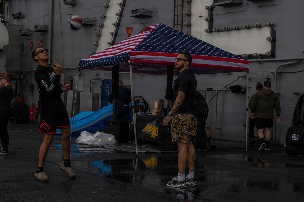 Abraham Lincoln conducts morale day