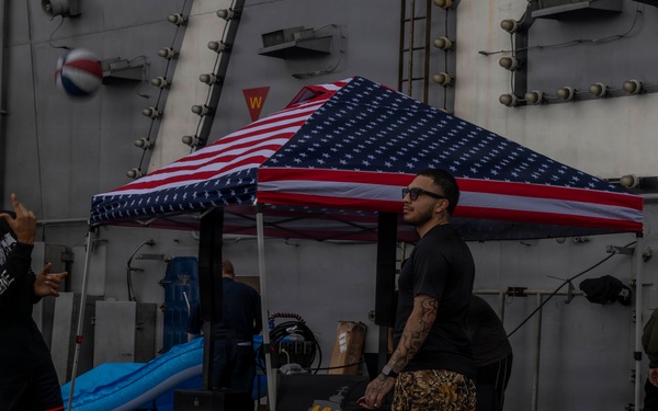 Abraham Lincoln conducts morale day