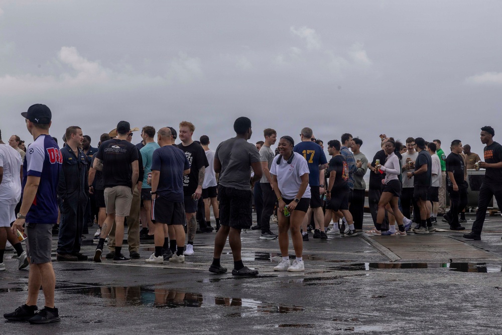 Abraham Lincoln conducts morale day