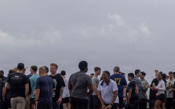 Abraham Lincoln conducts morale day