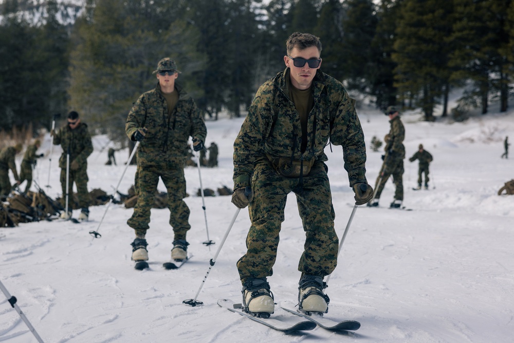 2nd Bn., 4th Marines conduct ski familiarization during MTX 1-26