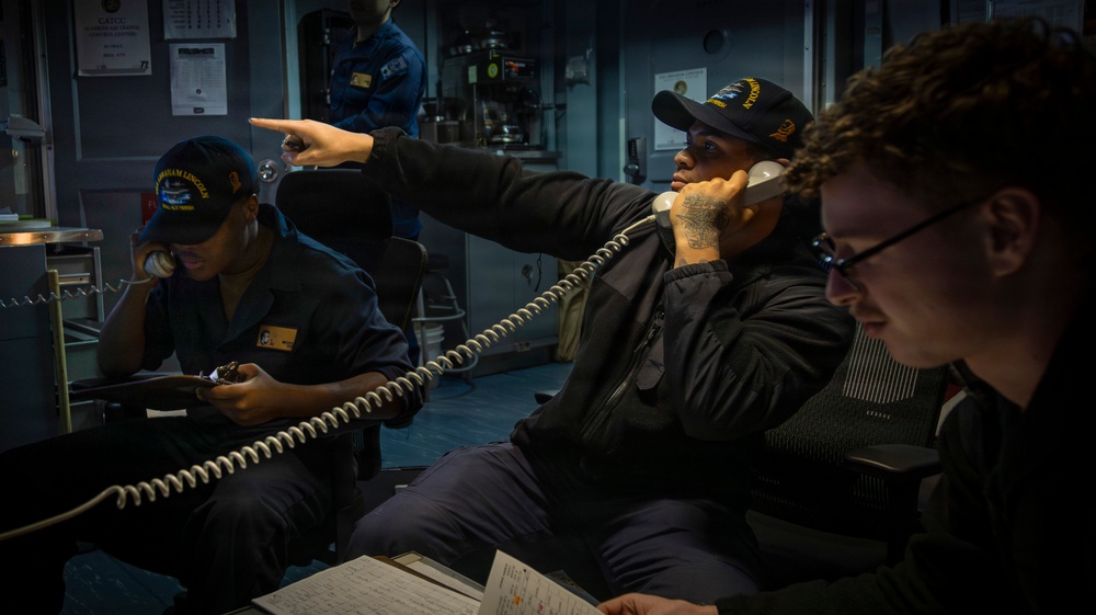 Abraham Lincoln conducts routine flight operations