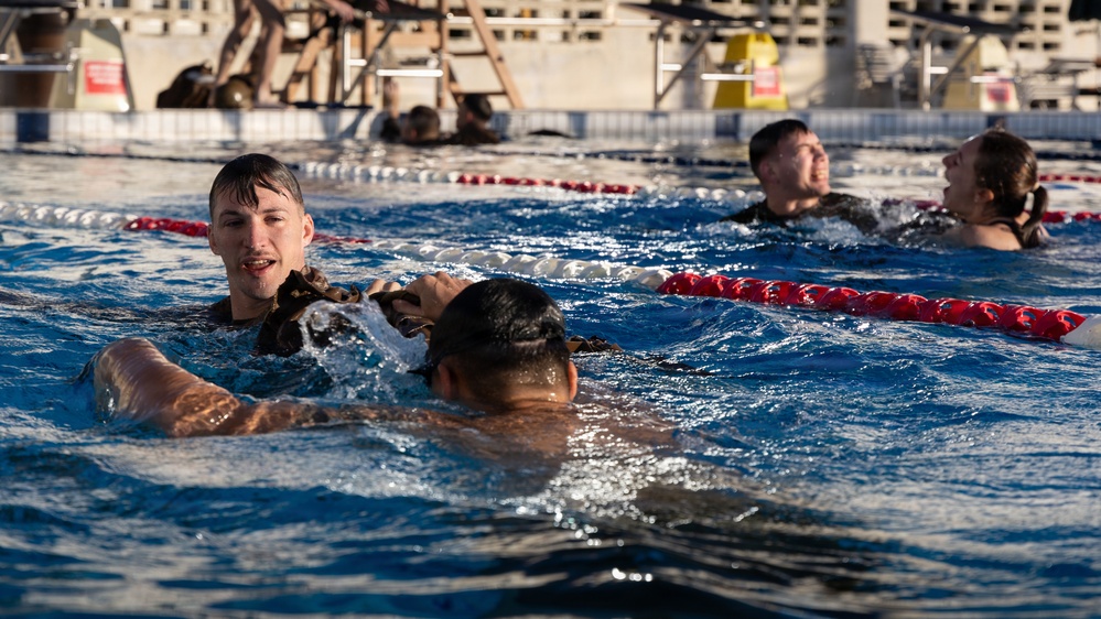 3d Intelligence Battalion Marines conduct water survival training