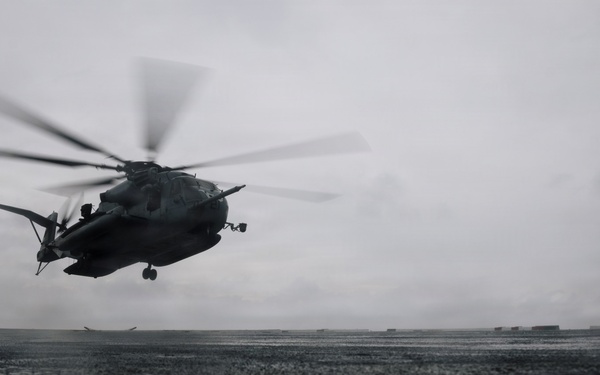11th MEU Marines and Sailors conduct flight deck operations aboard USS Portland