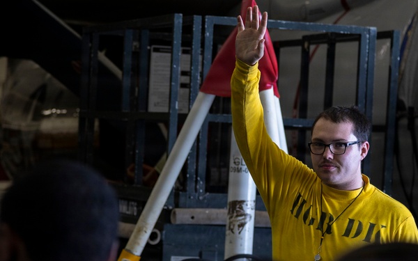 Abraham Lincoln conducts firefighting drill