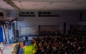 Comedian Gabriel Iglesias boosts morale during a USO tour at Yokota