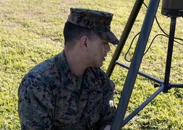 III Marine Expeditionary Force meteorology and oceanography analyst forecasters set up weather sensor